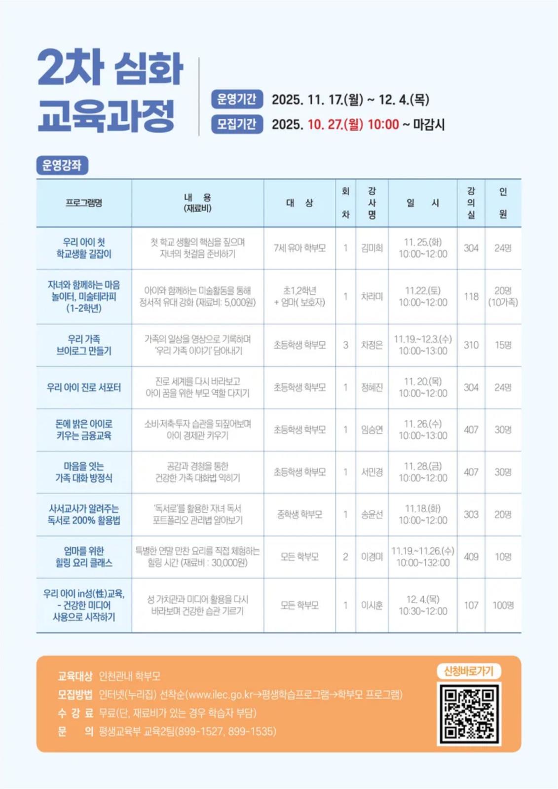 2025 하반기 학부모 심화교육과정 학습자 모집의 2번째 이미지